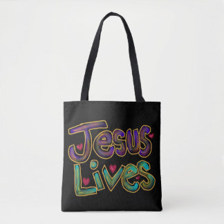 Tote Bag Citation Chrétienne ‘Jésus Vit’ Nom Personnalisé