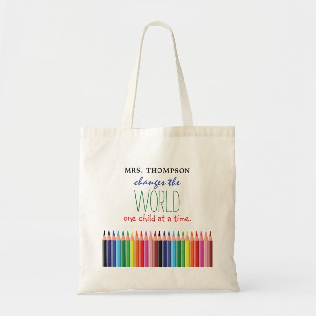 Tote Bag Citation Crayon de Couleur Professeurs Appréciatio (Devant)