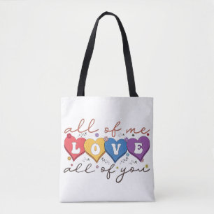 Tote Bag Citation d'amour de cœur coloré