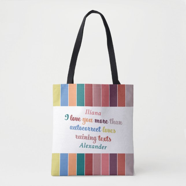 Tote Bag Citation d'amour drôle de correction automatique - (Devant)