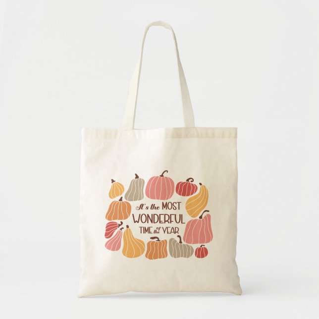 Tote Bag Citation d'automne Boho (Devant)