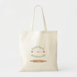 Tote Bag Citation de bonheur mignon fait maison pour la pât