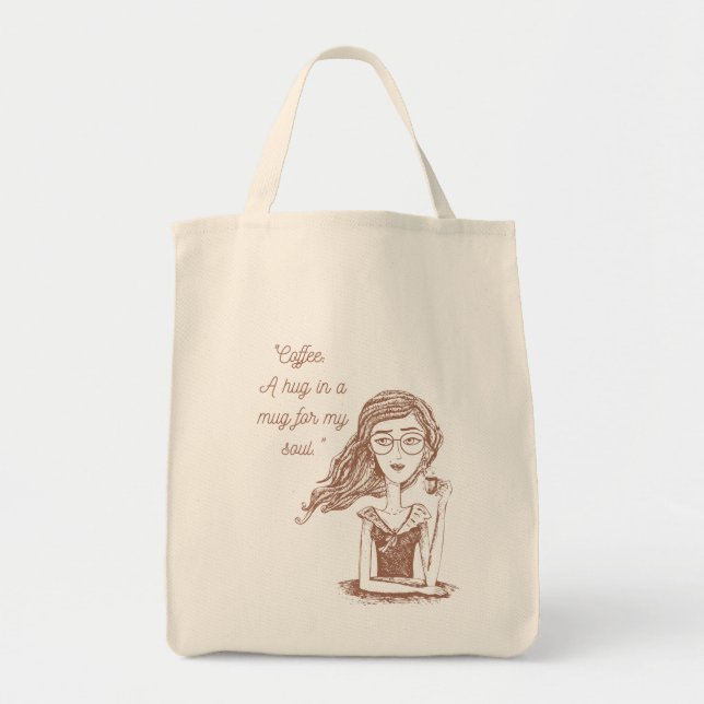Tote Bag citation de café (Devant)