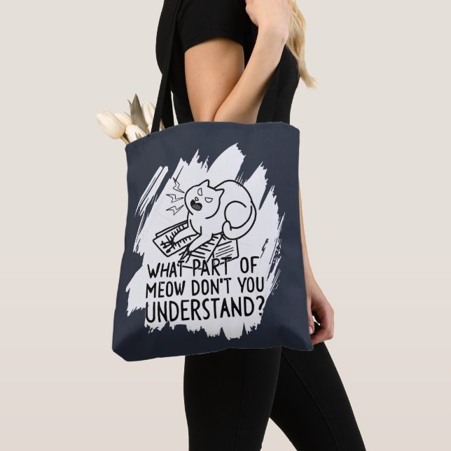 Tote Bag Citation de chat drôle de Splash blanc (De près)