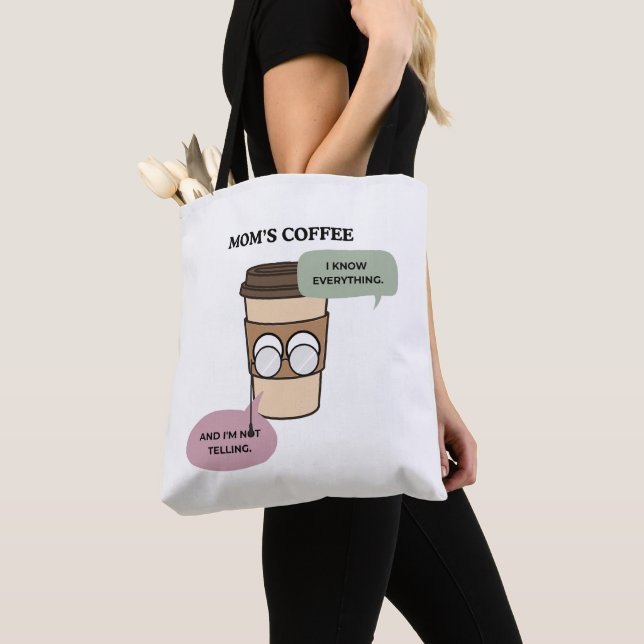 Tote Bag Citation de connaissance secrète de maman café drô (De près)