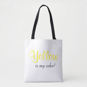 Tote Bag Citation de couleur jaune Script