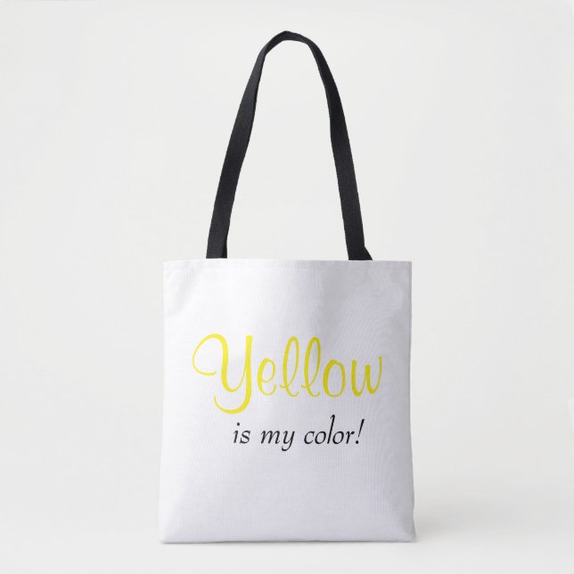 Tote Bag Citation de couleur jaune Script (Devant)