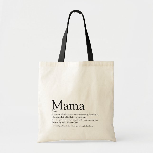 Tote Bag Citation de définition de la meilleure maman du mo (Devant)