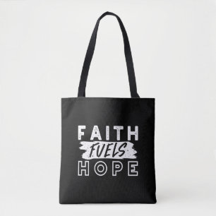 Tote Bag Citation de foi inspirante – La foi alimente l'esp