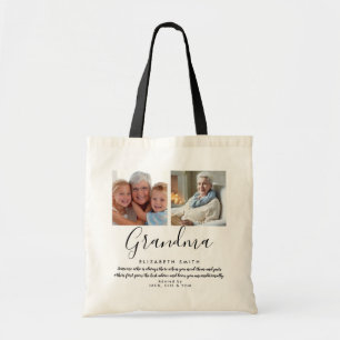Tote Bag Citation de grand-mère, photo de script moderne