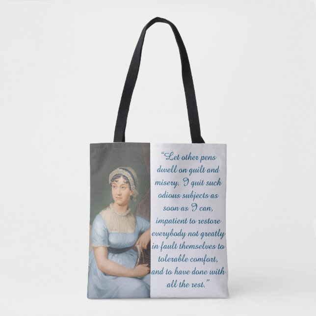 Tote Bag Citation de Jane Austen (Bleu) (Devant)