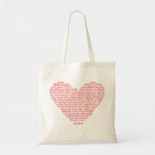Tote Bag Citation de la Bible 1 Corinthiens 13 Amour Cœur C