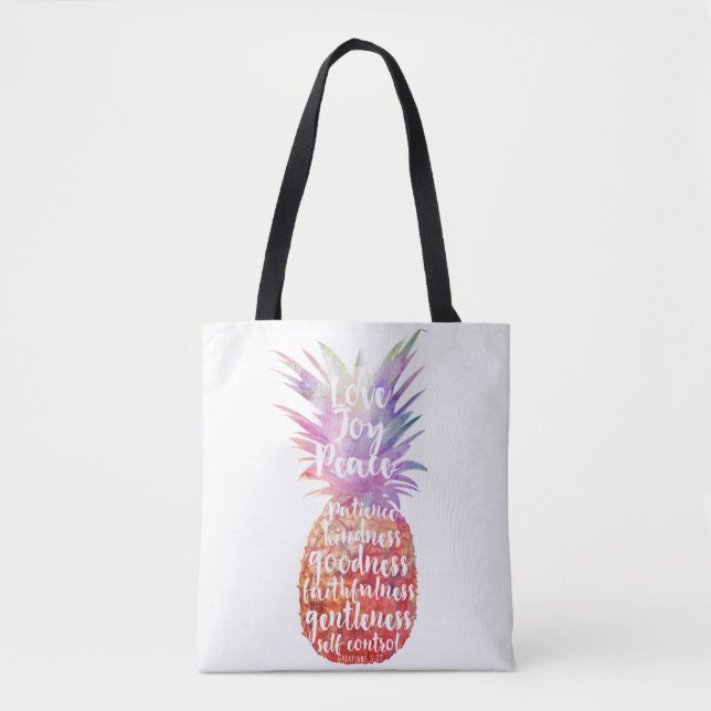 Tote Bag Citation de la Bible Ananas (Devant)