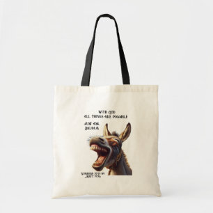 Tote Bag Citation de la Bible inspirante amusante L'âne de
