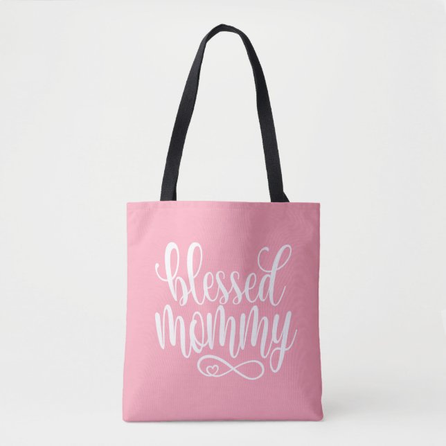 Tote Bag Citation de la fête de la mère de maman bienheureu (Devant)