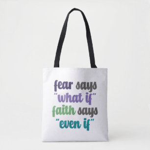 Tote Bag Citation de la peur contre la foi