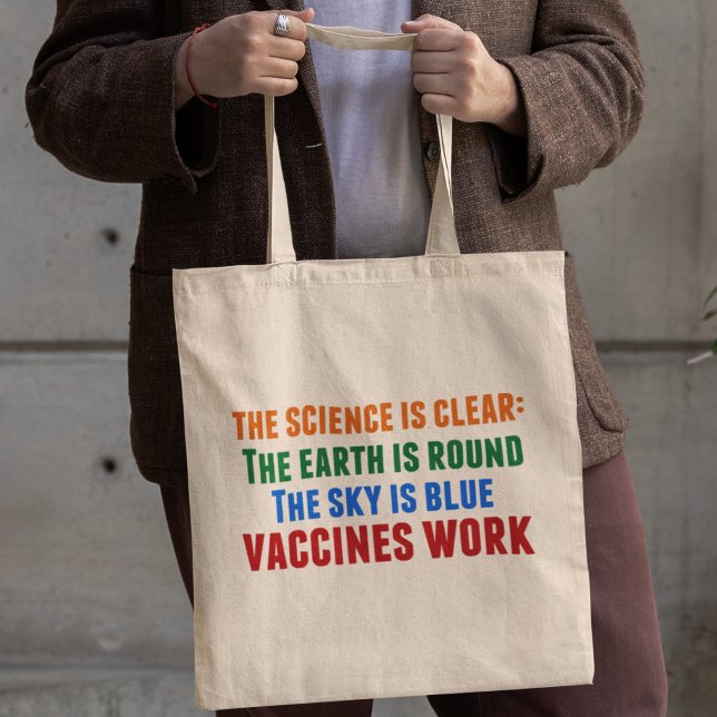 Tote Bag Citation de la science du travail pour la vaccinat (Créateur téléchargé)