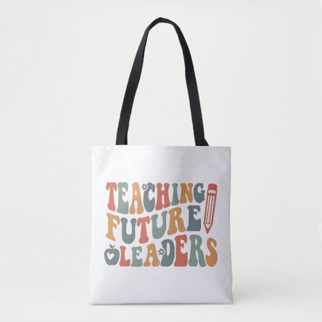 Tote Bag Citation de l'enseignant super Earth Tones (Devant)