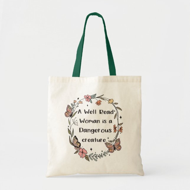 Tote Bag Citation de livres et de lecture (Devant)