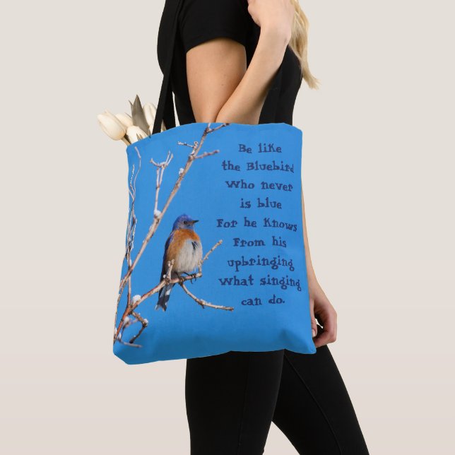 Tote Bag Citation de l'Oiseau bleu occidental (De près)