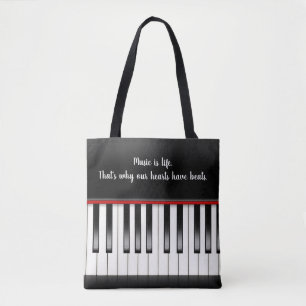 Tote Bag Citation de musique sur clavier de piano