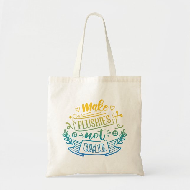 Tote Bag Citation de paix de dégradé bleu jaune pour les fa (Devant)