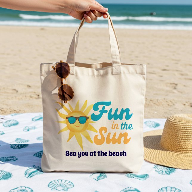 Tote Bag Citation de plage tropicale ☀️ Amusement au soleil (Créateur téléchargé)