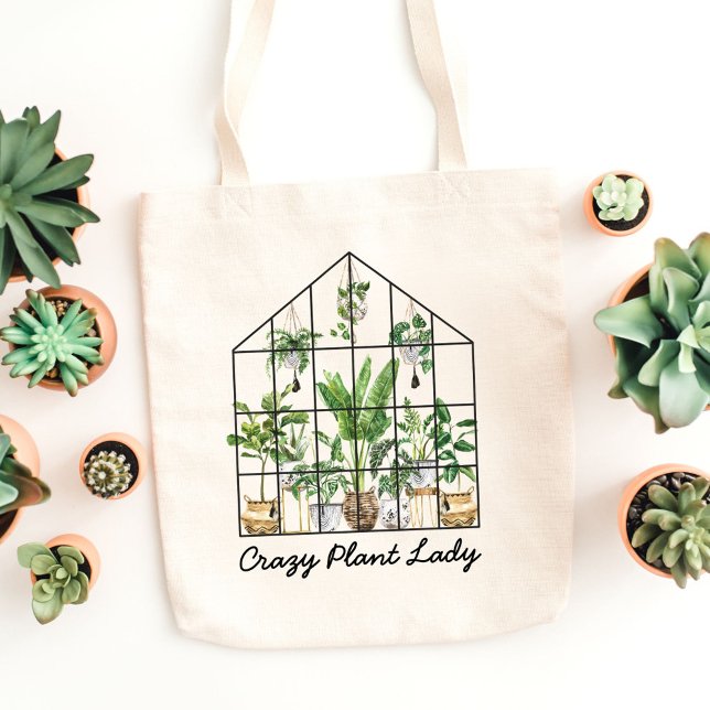 Tote Bag Citation de plante tropicale à l'aquarelle  (Close up with houseplants)