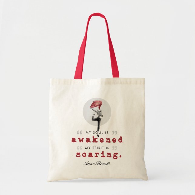 Tote Bag Citation de poème Anne Bronte - Mon âme est éveill (Devant)