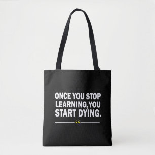 Tote Bag Citation de professeur d'apprentissage motivant