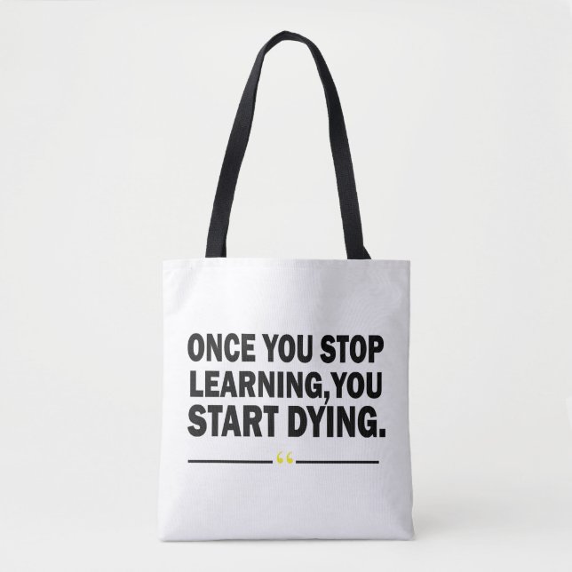 Tote Bag Citation de professeur d'apprentissage motivant (Devant)