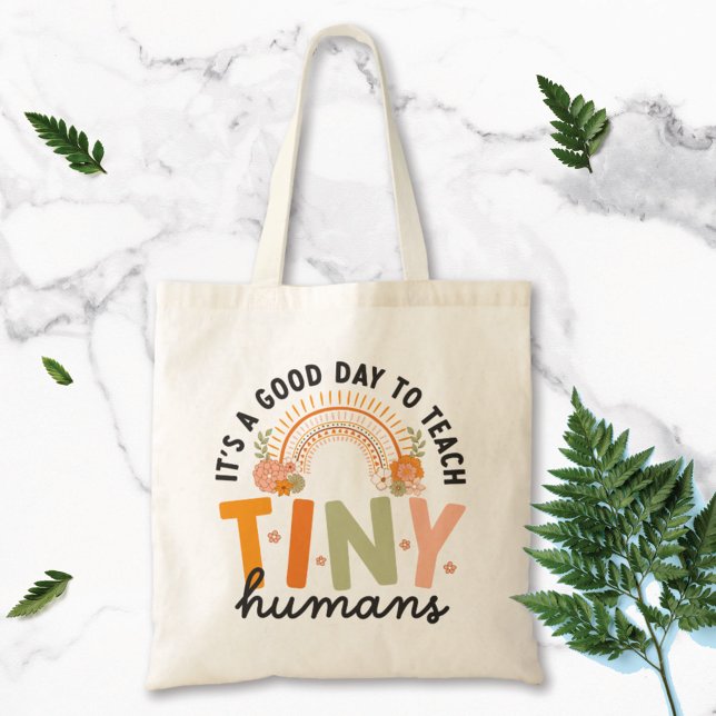 Tote Bag Citation de professeur d'école maternelle Rétro Bo (Close up)