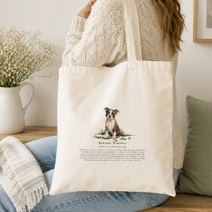 Tote Bag Citation de race de chien Boston Terrier aquarelle