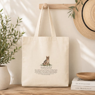 Tote Bag Citation de race de chien suédois Vallhund en aqua