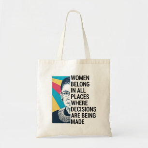 Tote Bag Citation de Ruth Bader Ginsburg, SCOTUS, RBG célèb
