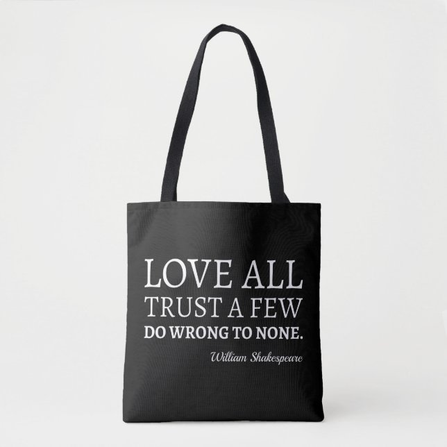 Tote Bag Citation De Shakespeare - Amour, Confiance Et Erre (Devant)