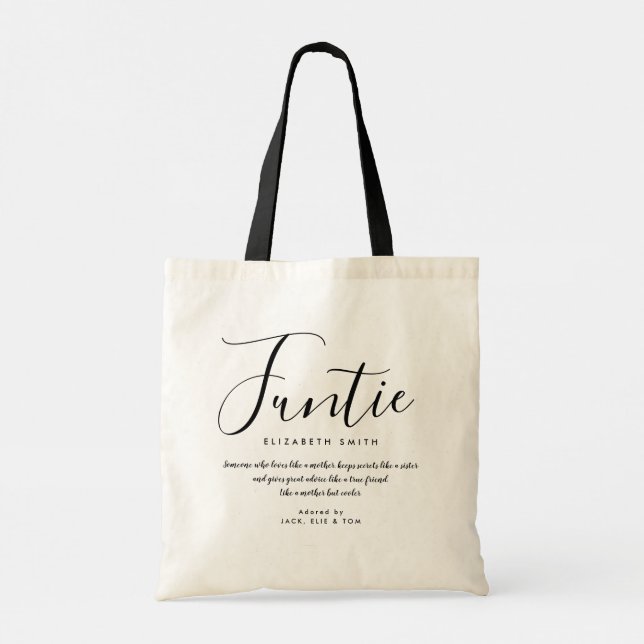 Tote Bag Citation de Tante Élégante Féminine et Amusante (Dos)