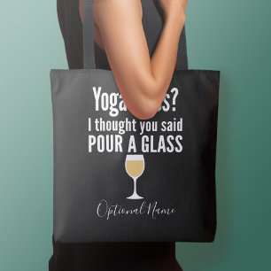 Tote Bag Citation De Vin Drôle - Cours De Yoga ? Verser un 