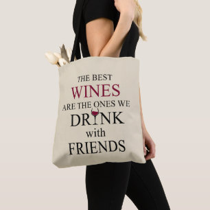 Tote Bag citation de vin drôle pour les amis