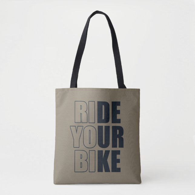 Tote Bag Citation de VTT motivationnelle - Cyclisme drôle (Devant)