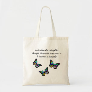 Tote Bag Citation d'encouragement pour les papillons