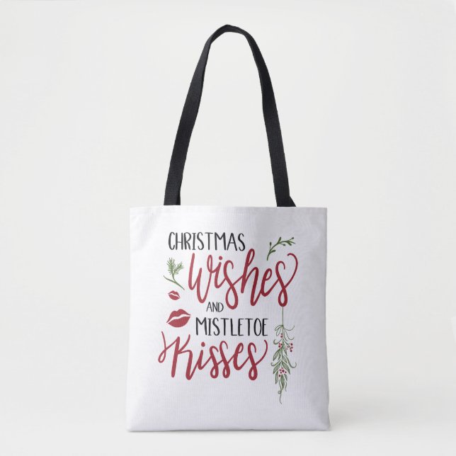 Tote Bag Citation des voeux de Noël et des bisous (Devant)
