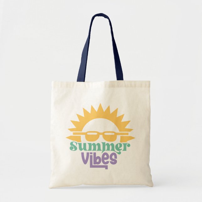 Tote Bag Citation d'été Boho Retro (Devant)