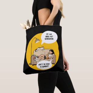 Tote Bag Citation d'humour de chat drôle Introverti