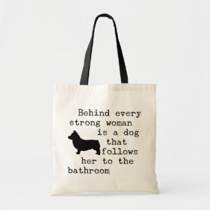 Tote Bag Citation d'humour de chien - Corgi