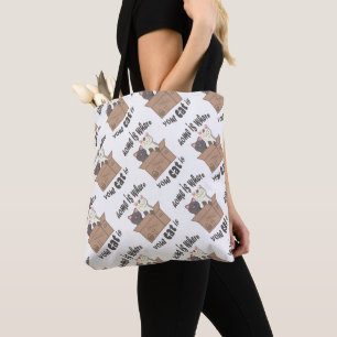 Tote Bag Citation drôle Accueil est où est votre chat