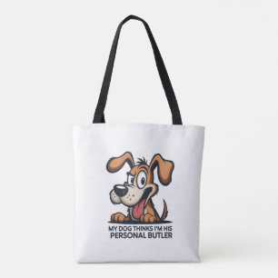 Tote Bag Citation drôle de chien majordome de dessin animé