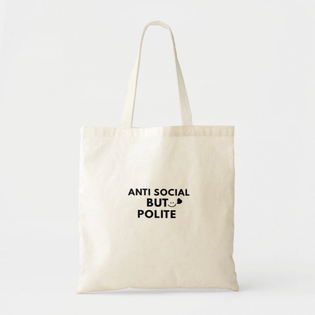 Tote Bag Citation drôle d'introverti antisocial mais poli  (Devant)