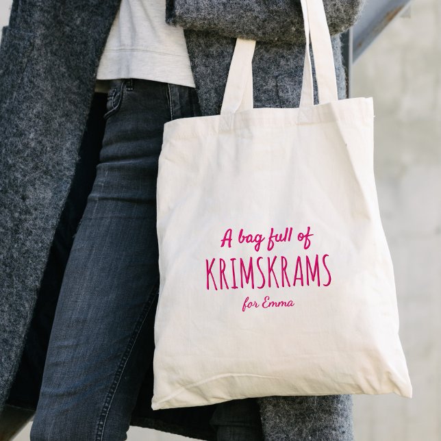 Tote Bag Citation drôle "Plein de krimskrams" - Typographie (Créateur téléchargé)