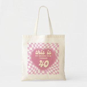 Tote Bag Citation drôle pour 80e anniversaire Deuxième fois
